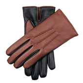 Men’s Heritage Touchscreen Three-Point Cashmere-Lined Leather Gloves