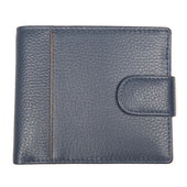Men's Pebble Grain Leather Bifold Wallet with RFID Blocking and Coin Purse