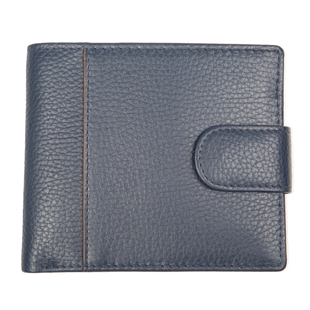 Men's Pebble Grain Leather Bifold Wallet with RFID Blocking and Coin Purse