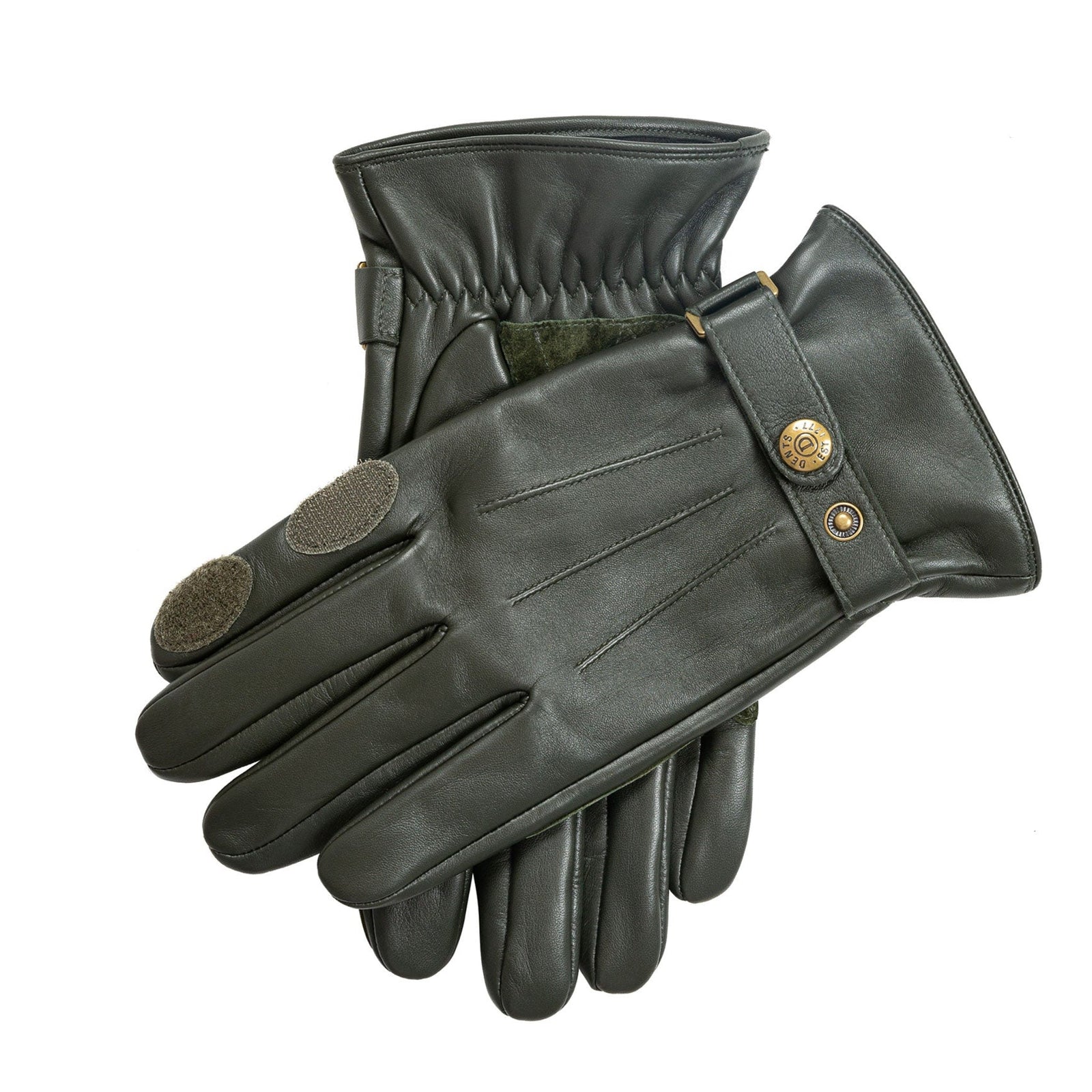 Men S Water Resistant Three Point Fleece Lined Leather Shooting Gloves With Suede Palm