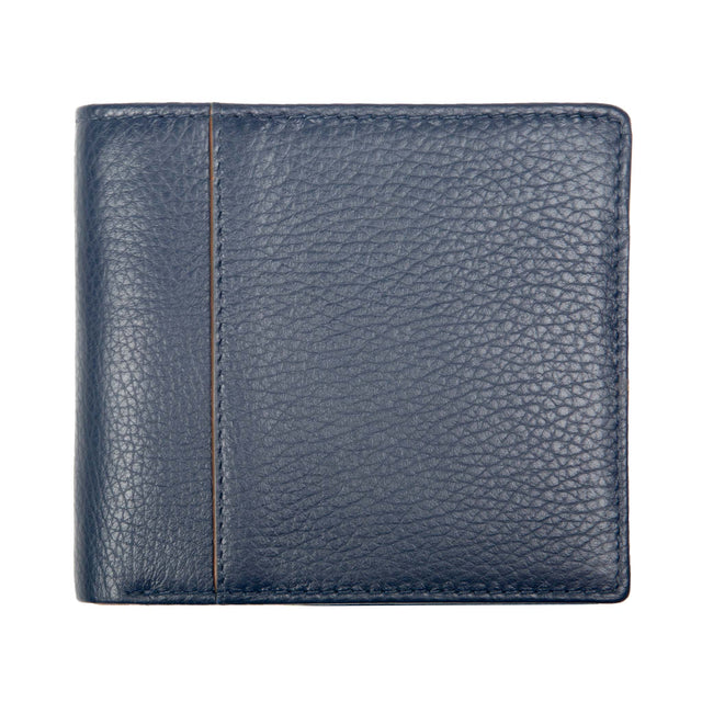 Men's Slim Pebble Grain Leather Bifold Wallet with RFID Blocking
