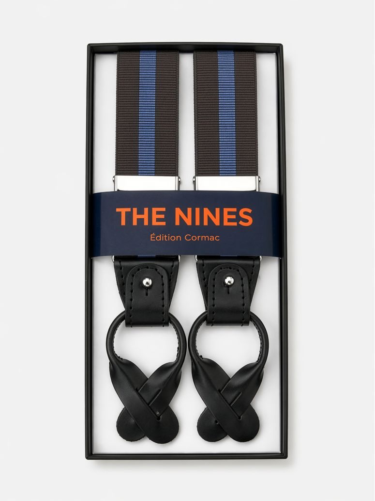 Men S Striped And Blue Button Suspenders
