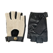 Men S The Suited Racer Fingerless Crochet Back Leather Driving Gloves