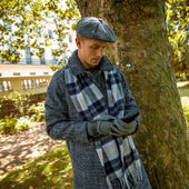 Men S Touchscreen Lined Flannel And Leather Gloves