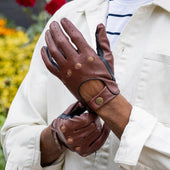 Men S Touchscreen Leather Driving Gloves