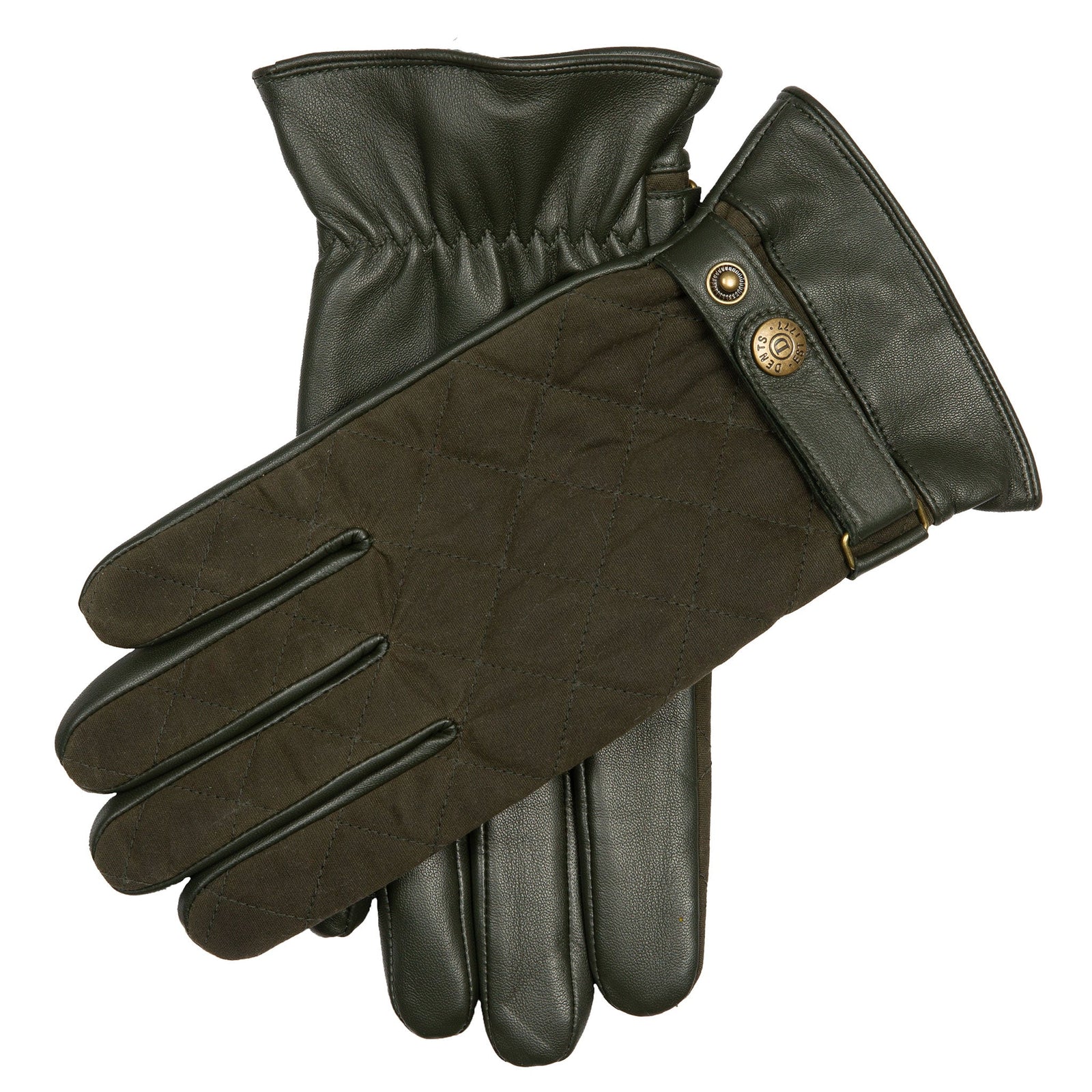 Men S Touchscreen Water Resistant Fleece Lined Leather Gloves With Waxed Cotton Quilting