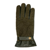 Men S Touchscreen Water Resistant Fleece Lined Leather Gloves With Waxed Cotton Quilting