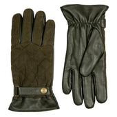 Men S Touchscreen Water Resistant Fleece Lined Leather Gloves With Waxed Cotton Quilting