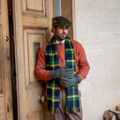 Men S Touchscreen Water Resistant Fleece Lined Leather Gloves With Waxed Cotton Quilting