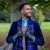 Men S Handsewn Three Point Wool And Cashmere Blend Lined Leather Gloves