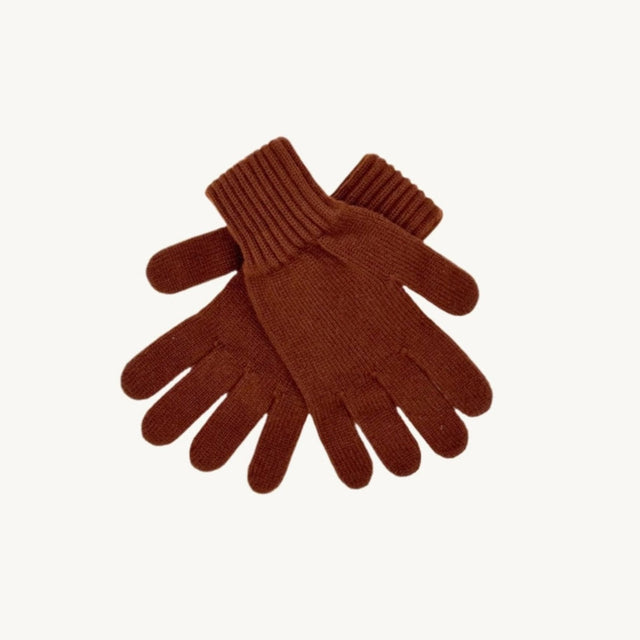 Mens 100% Cashmere Gloves - Pheasant Brown