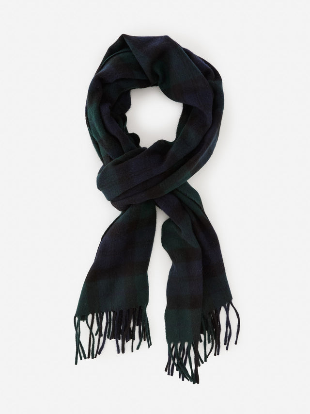 Navy/Green Tartan Men's Wool Scarf | Lifestyle | J.McLaughlin
