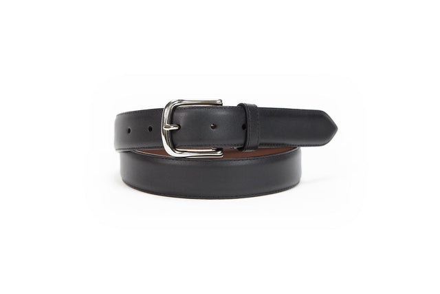Men's Silver Buckle Leather Belt