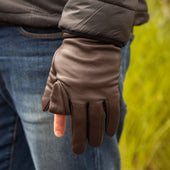 Men S Water Resistant Fleece Lined Leather Shooting Gloves