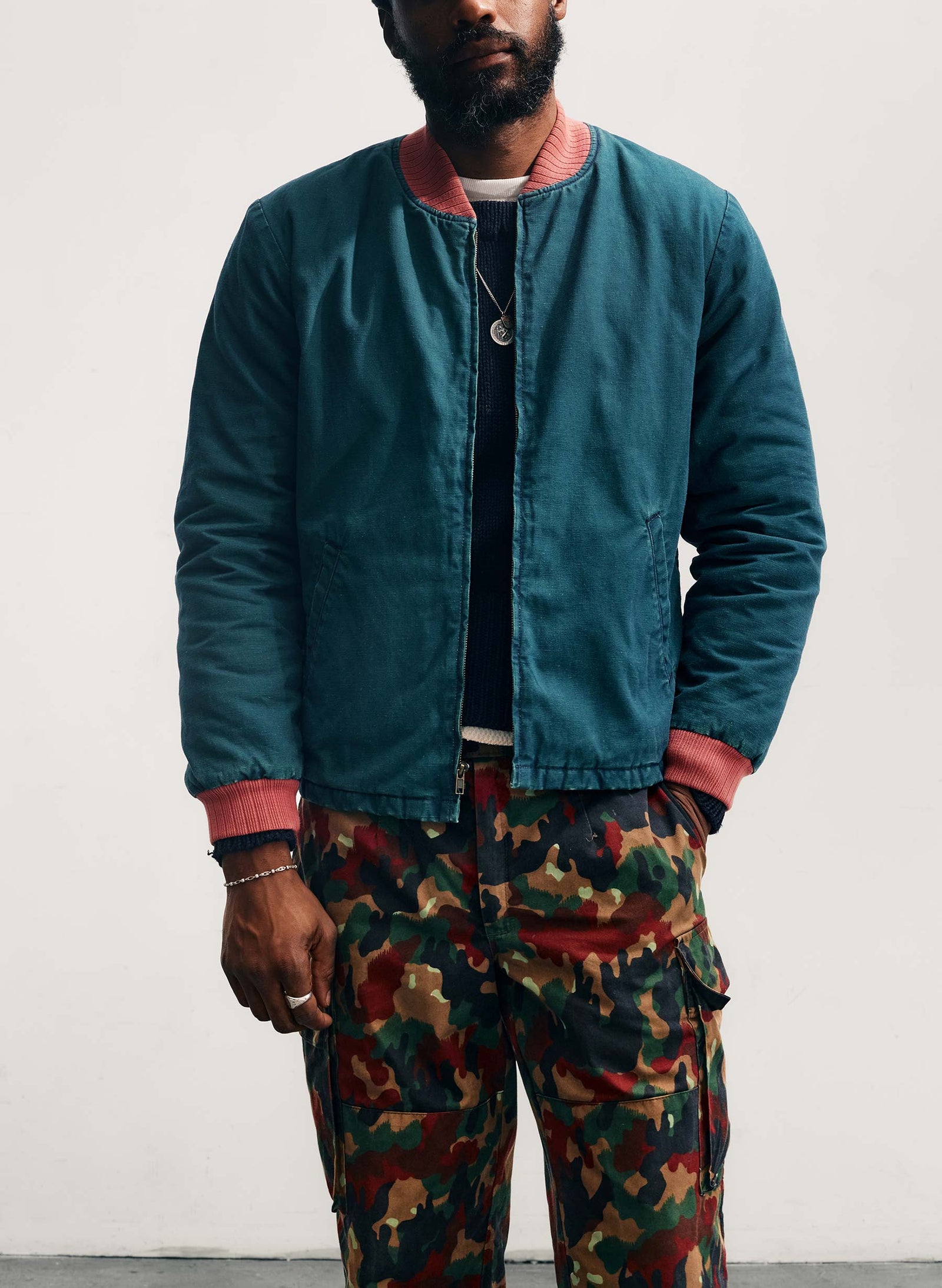 Quilt Lined Bomber In Juniper