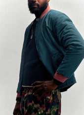 quilt lined bomber in juniper