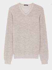 Pull Col V En Laine M Rinos M Lang E Beige