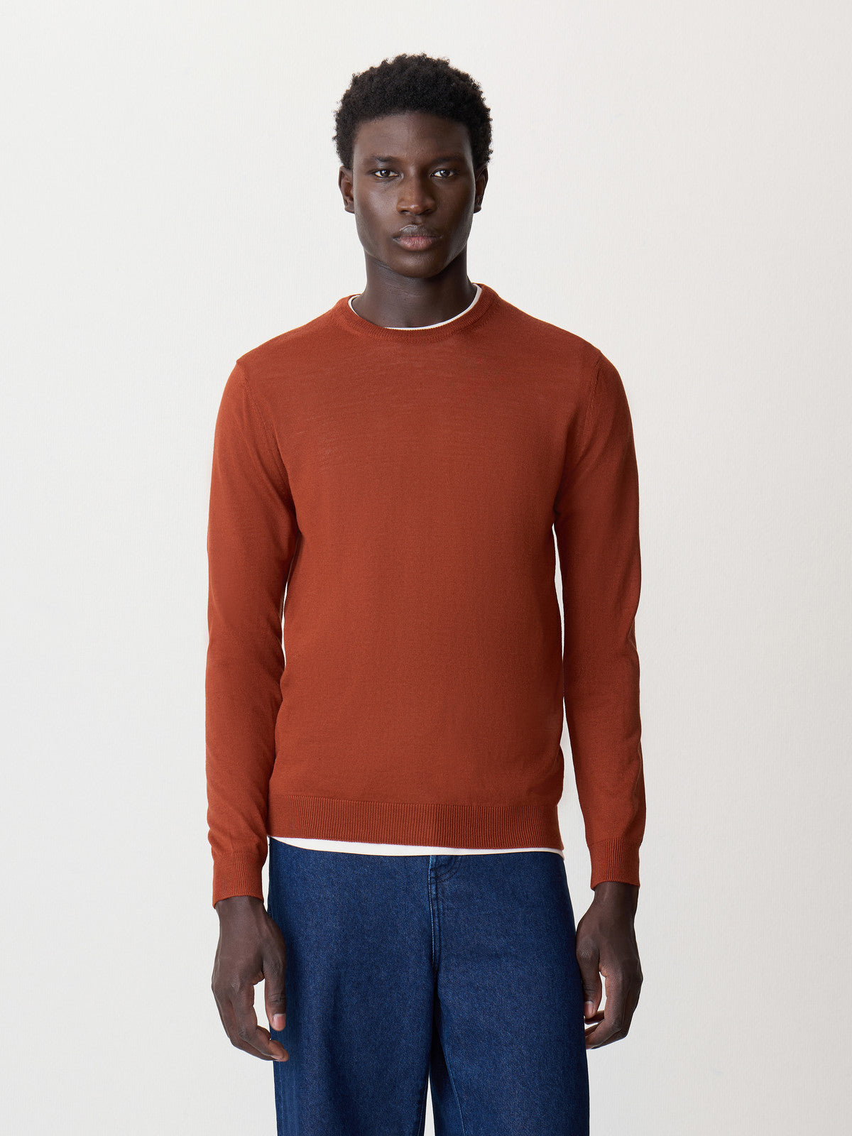 Pull Col Rond En Laine M Rinos M Lang E Rouge