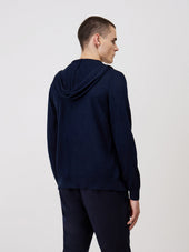 Gilet Capuche Zipp En Laine M Rinos M Lang E Bleu Marine