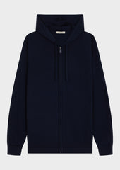 Gilet Capuche Zipp En Laine M Rinos M Lang E Bleu Marine