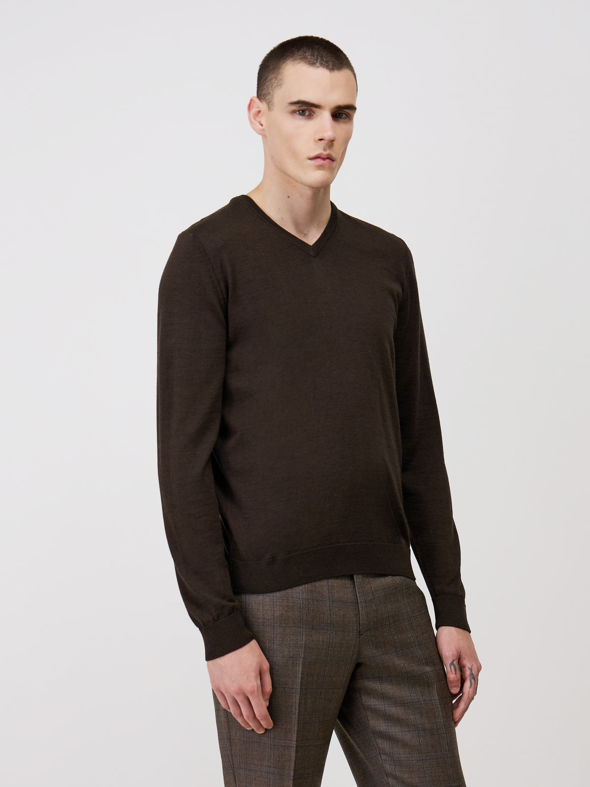 Pull Col V En Laine M Rinos M Lang E Marron