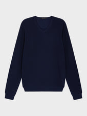 Pull Col V En Laine M Rinos M Lang E Bleu Indigo