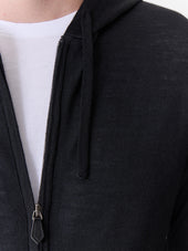 Gilet Capuche Zipp En Laine M Rinos M Lang E Noire