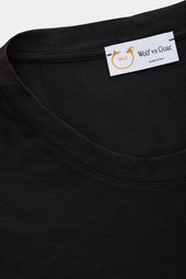 Silk Cotton Short Sleeve Crew Neck T-Shirt Black