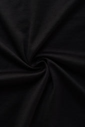 Silk Cotton Short Sleeve Crew Neck T-Shirt Black