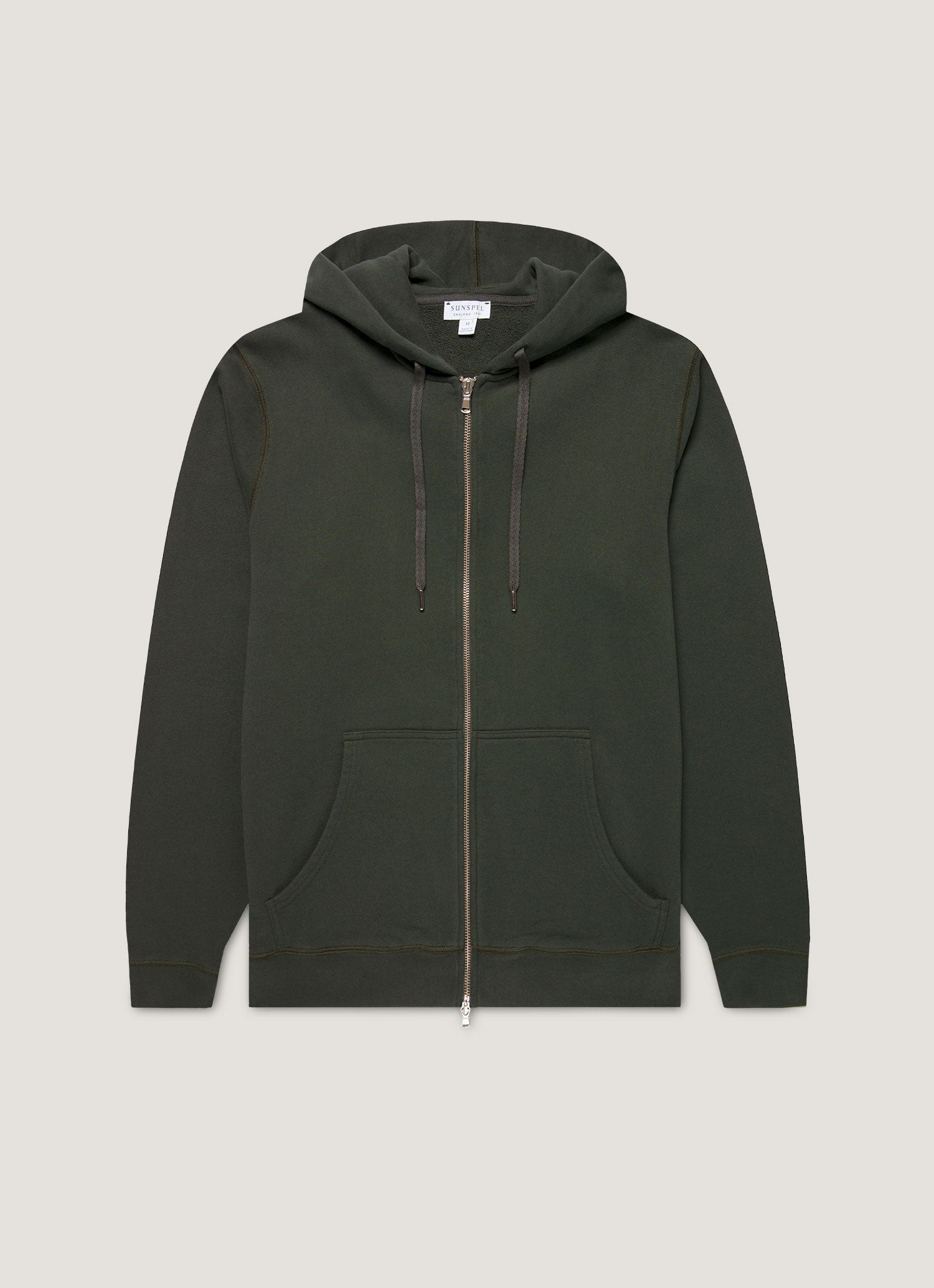 Men S Loopback Zip Hoodie In Dark Green
