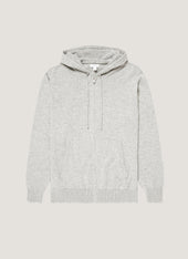 Men's Cashmere Hoodie in Grey Melange