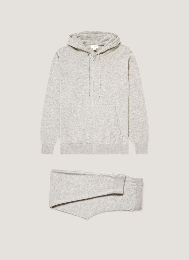 Men's Cashmere Lounge Set in Grey Melange