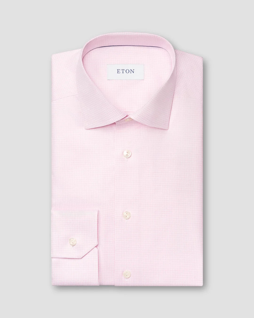 Micro Check Cotton Tencel Lyocell Shirt Eton
