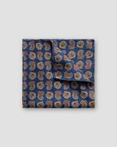 Mid Blue Double–sided Wool Pocket Square