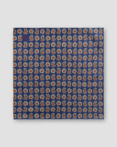 Mid Blue Double–sided Wool Pocket Square