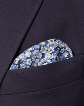 Mid Floral Print Silk Pocket Square