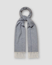 Mid Blue Herringbone Seasonal Wool Scarf