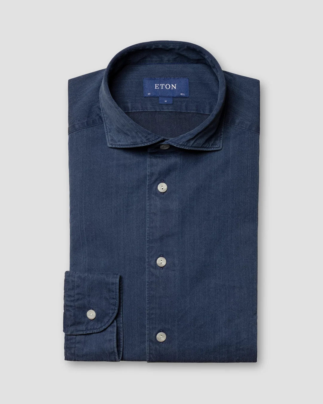 Blue Recycled Cotton Denim Shirt Eton