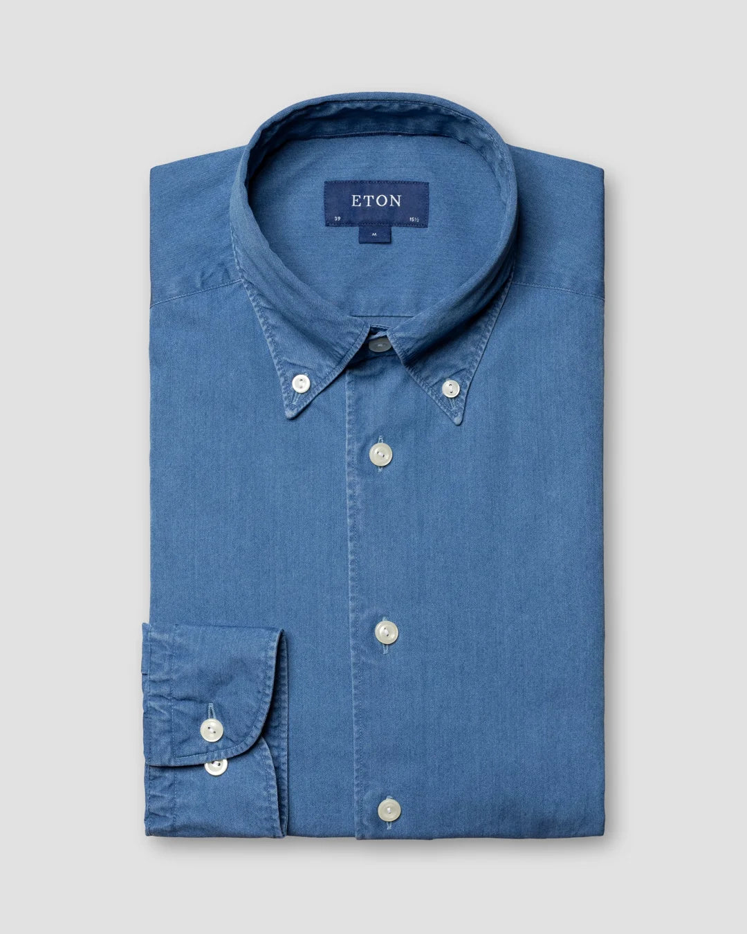 Lightweight Denim Shirt Button Down Eton