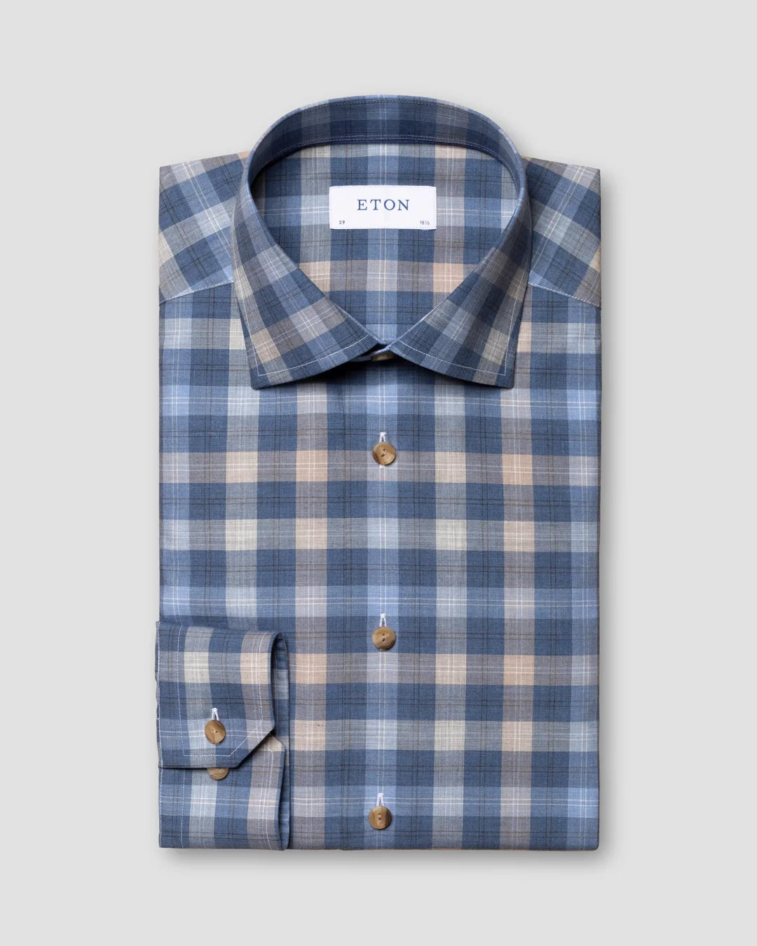 Plaid Melange Fine Twill Shirt Eton