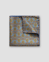 Mid blue geometric pocket square