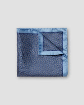 Mid Blue Paisley Silk Poket Square