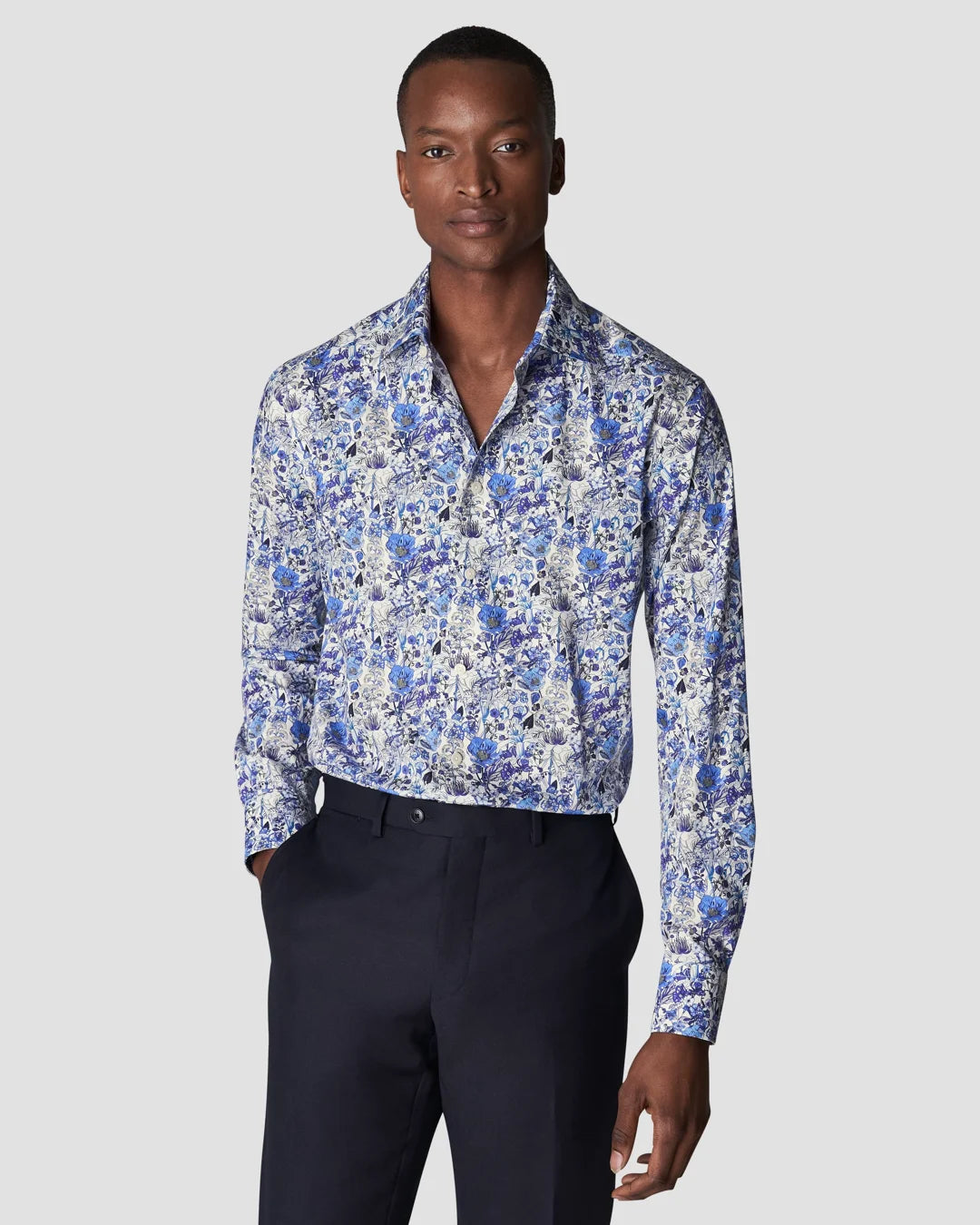 Floral Print Signature Twill Shirt Eton