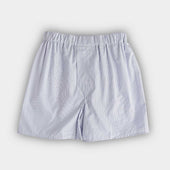 Mid Blue & White Fine Pinstripe Cotton Poplin Boxer Shorts