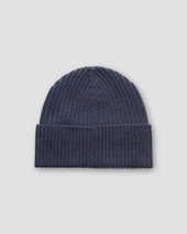 Mittelblaue Beanie aus Merinowolle