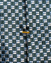 Dark Geometric Woven Silk Tie