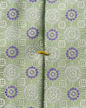 Green Medallion Pattern Silk Jacquard Tie