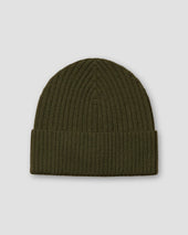 Grüne Beanie aus Merinowolle