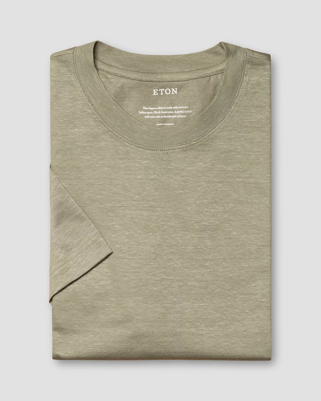 Green Cotton Linen T Shirt Eton