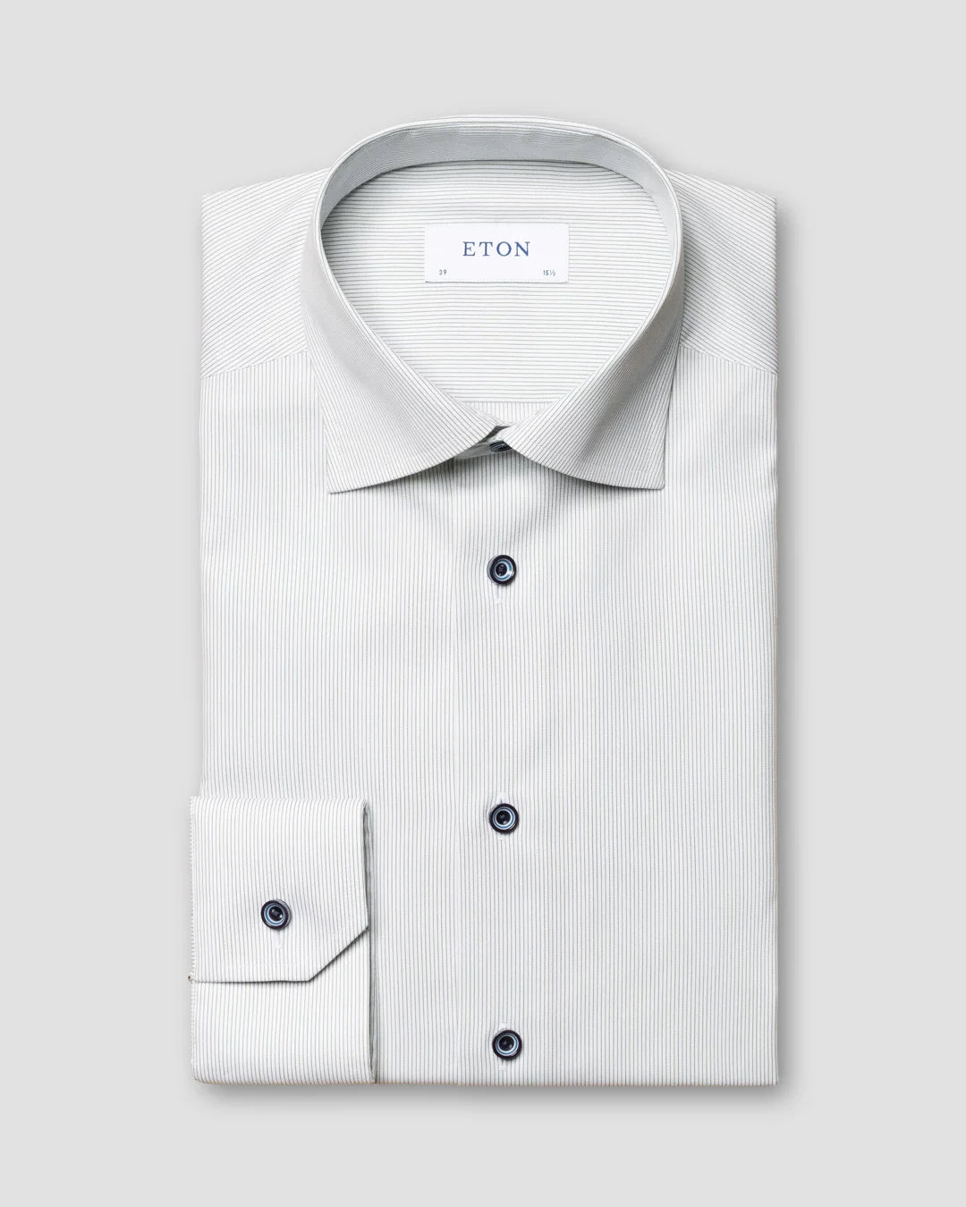 Green Striped Twill Shirt Eton